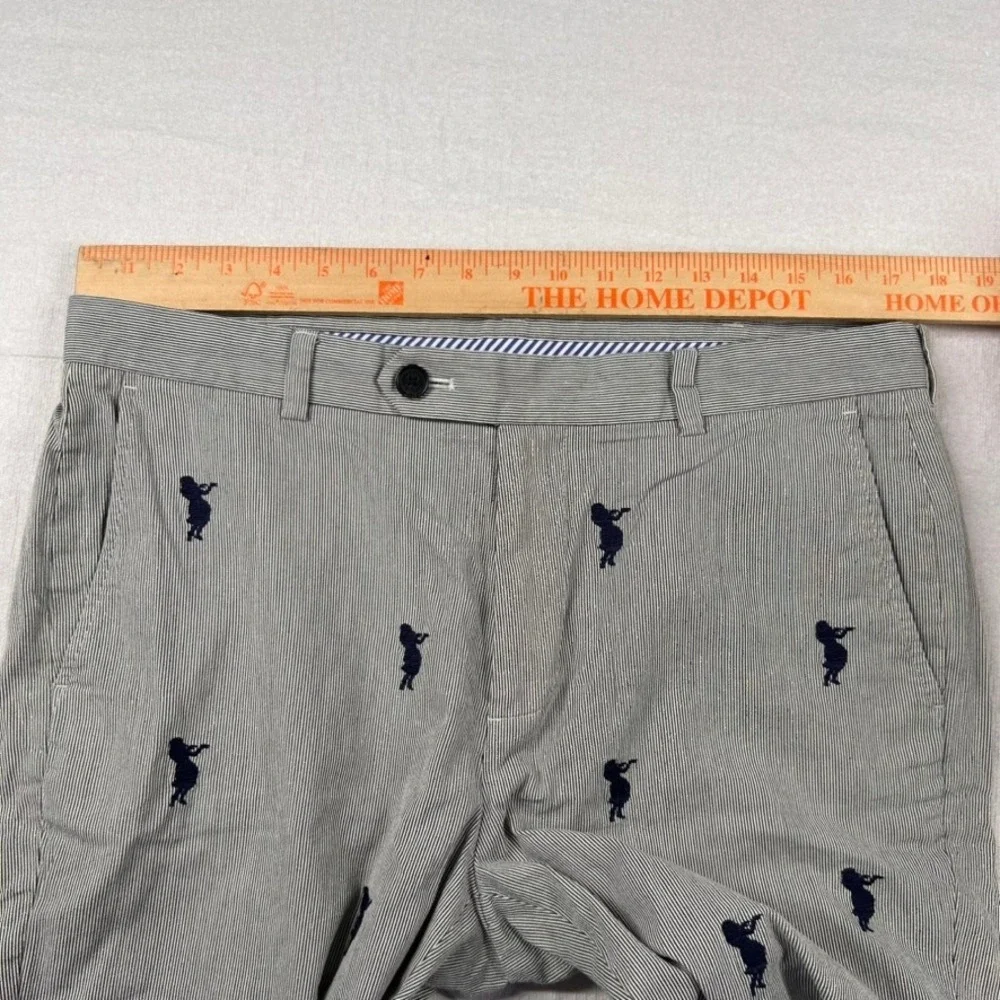 Brooks Brothers Shorts Mens 35 Bermuda Hula Girl Embroidered Pinstripe Aloha 11